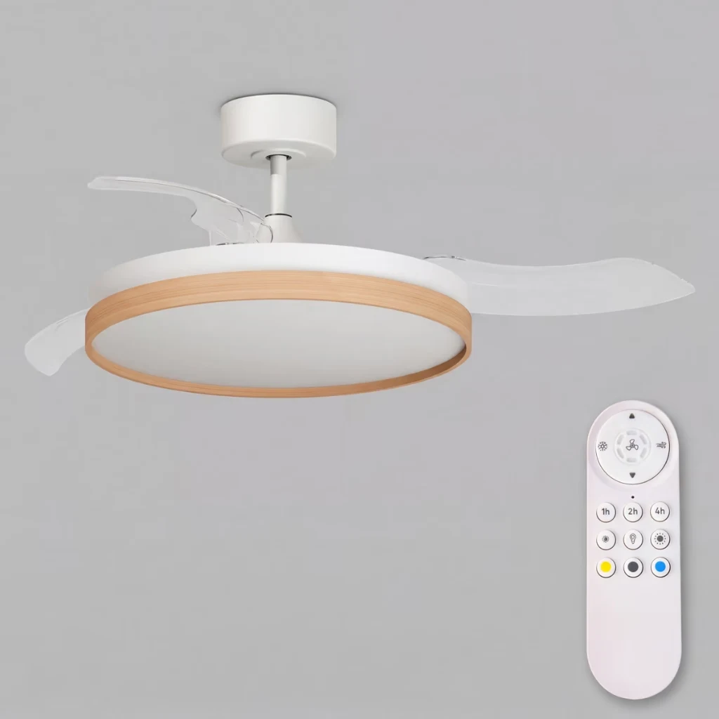 Ventilador de techo retráctil LED con mando a distancia